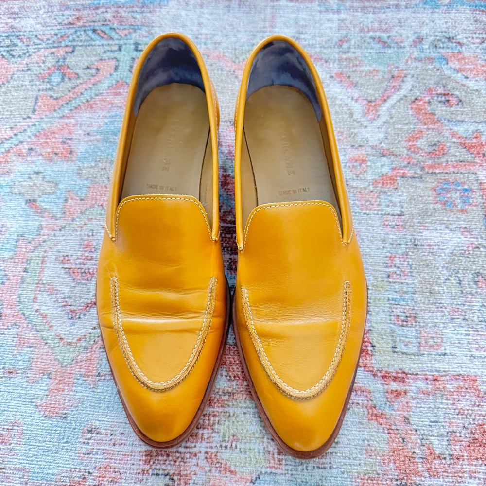 Everlane Mustard Leather Loafers